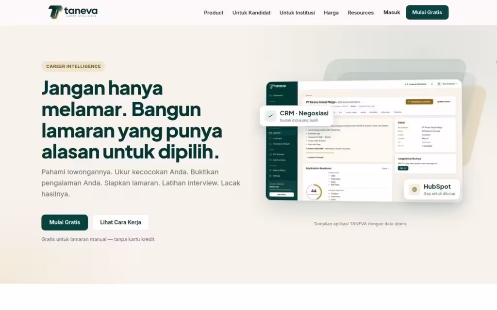 Website produk TANEVA buatan SoftwareBali