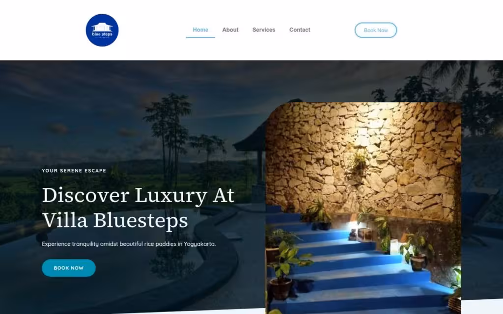 Website villa Villa Bluesteps buatan SoftwareBali